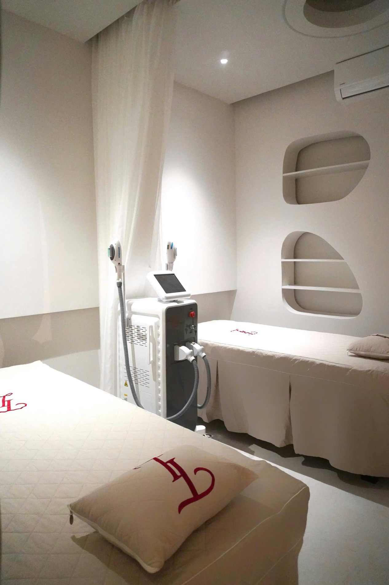 Clean laser hair removal room with professional equipment